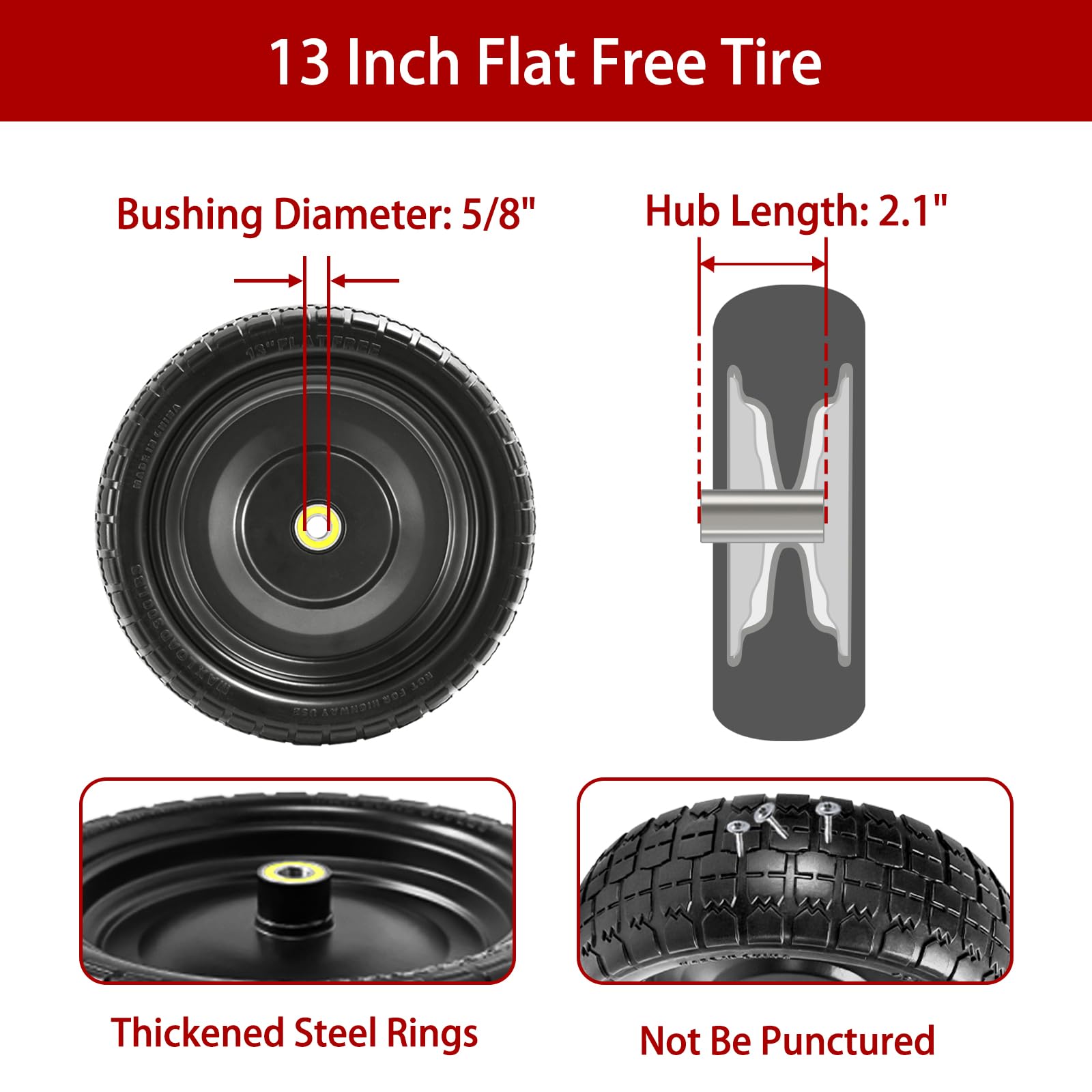 LTNICER side profile highlighting 2.1" hub offset for accurate axle fit