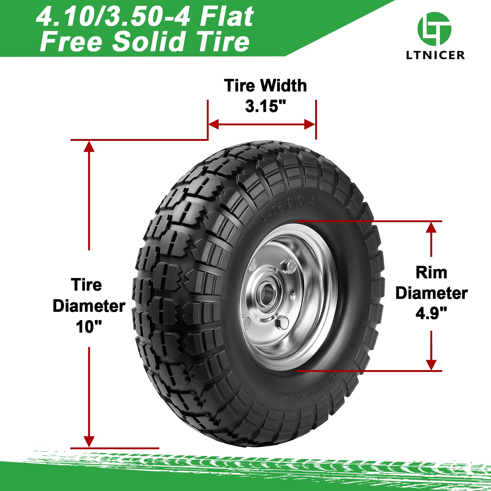LTNICER steel rim close-up showing impact-resistant construction and durability