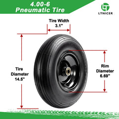 LTNICER close-up of tire tread offering improved traction and stable rolling advantage