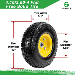 LTNICER close-up tread of solid rubber tire highlighting grip and puncture resistance