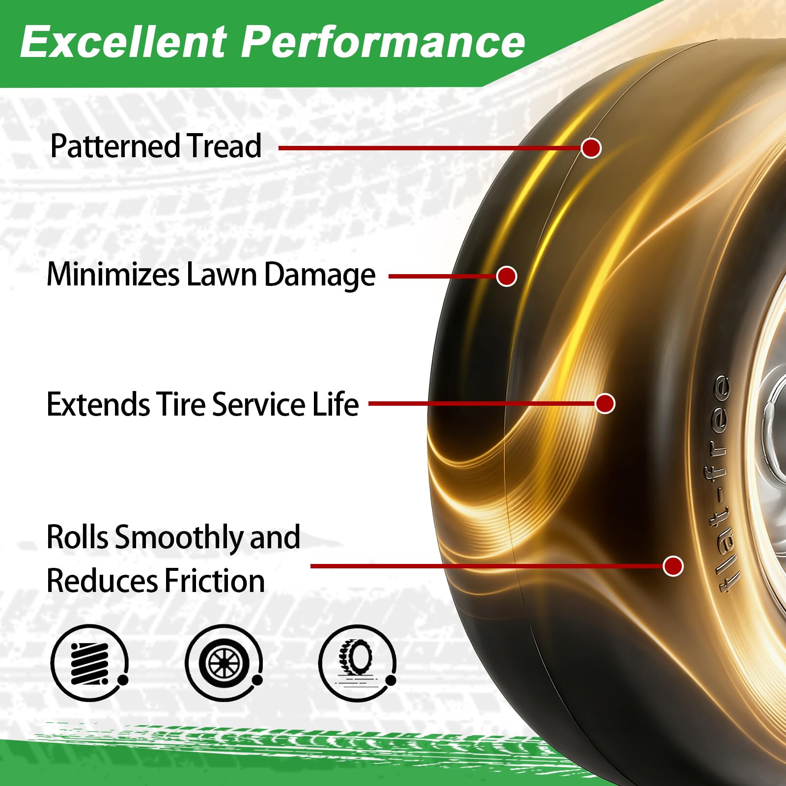 LTNICER close-up of polyurethane tread showing puncture-proof construction