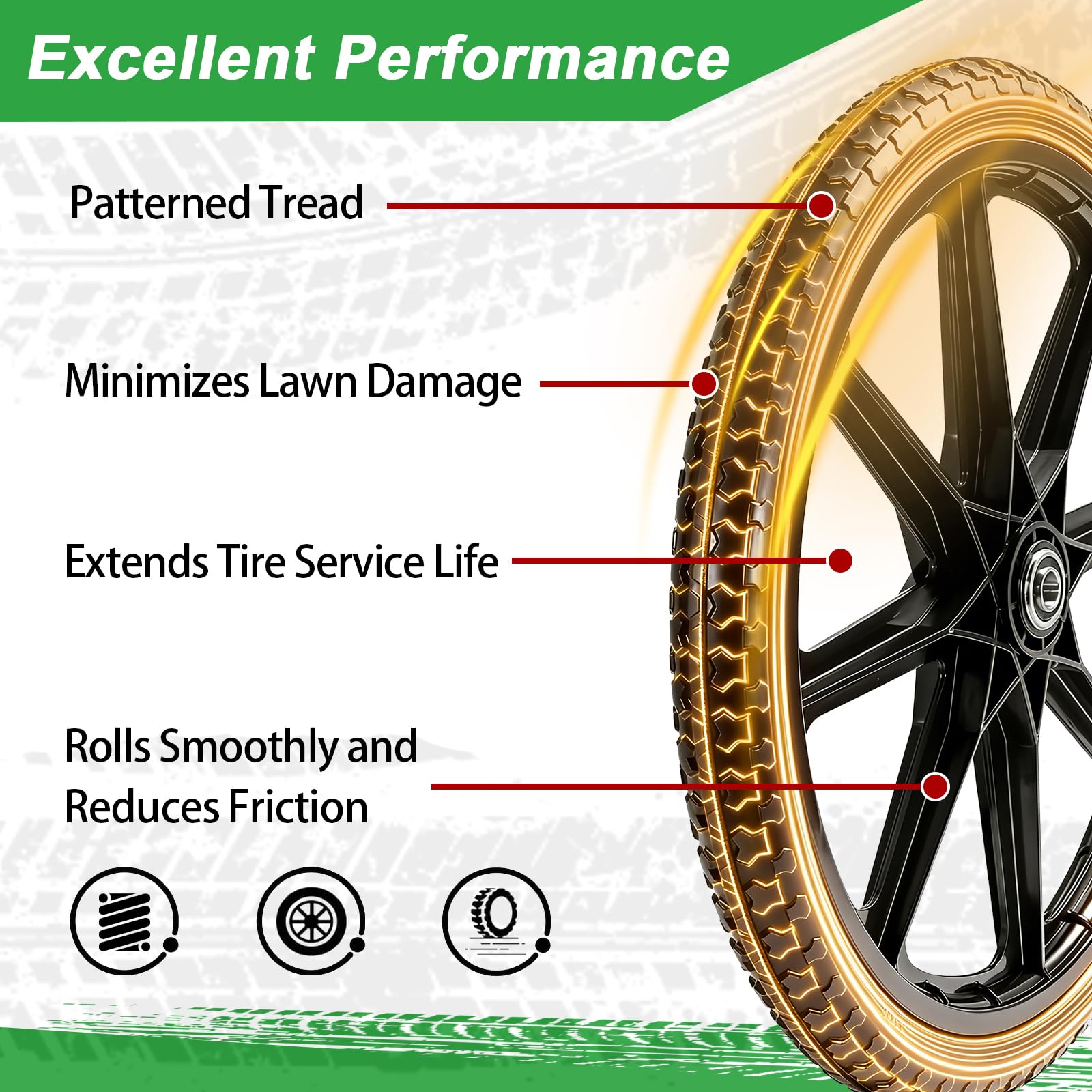 LTNICER sawtooth tread detail providing improved grip on turf