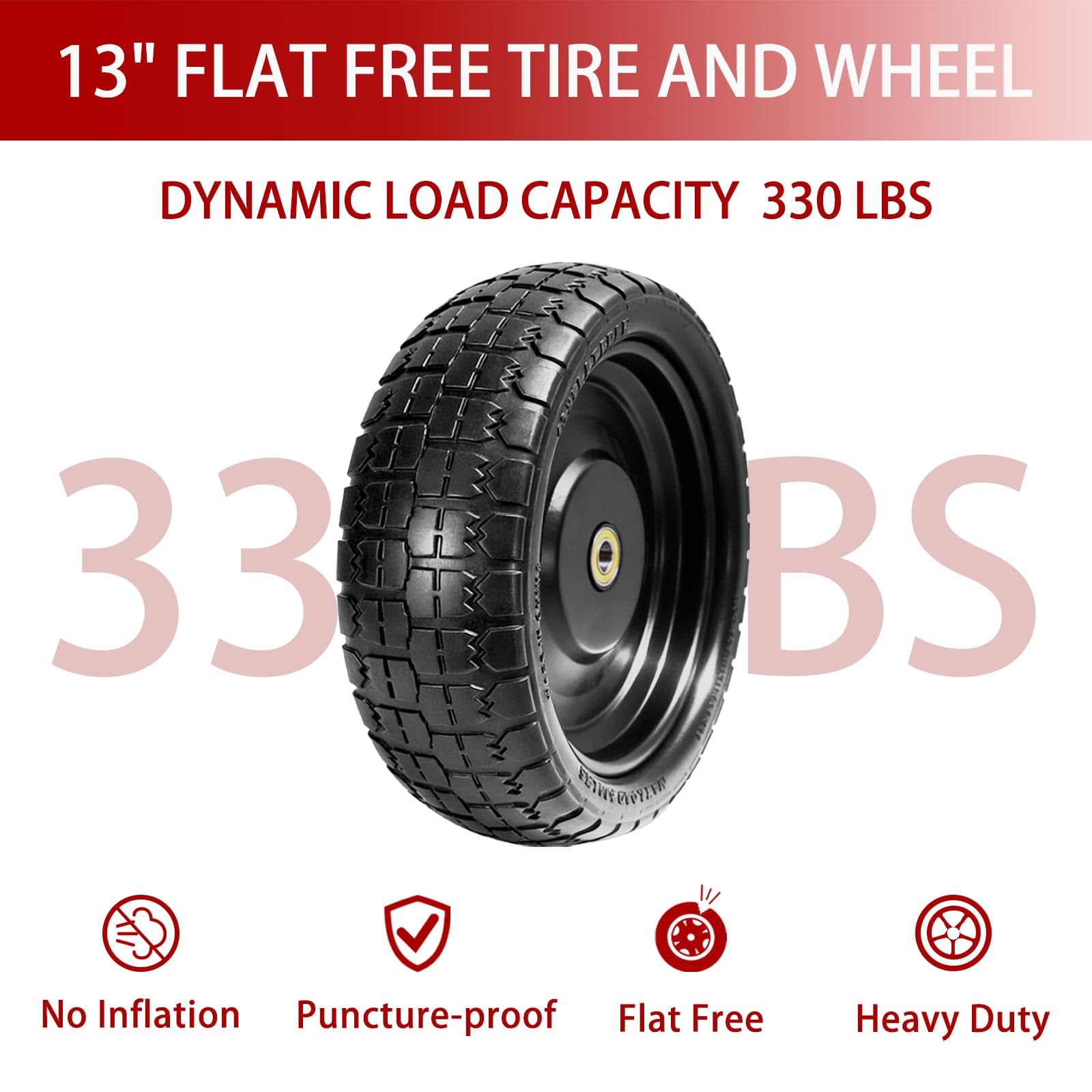 LTNICER wheel mounted on Gorilla Cart in garden for consistent hauling
