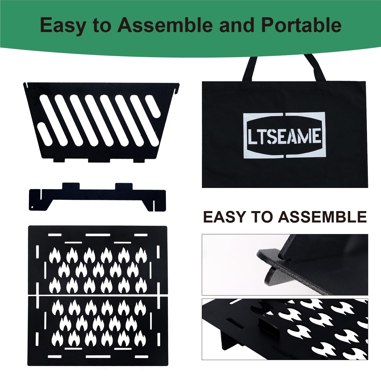 LTSEAME folded in carry bag for easy transport and organized storage