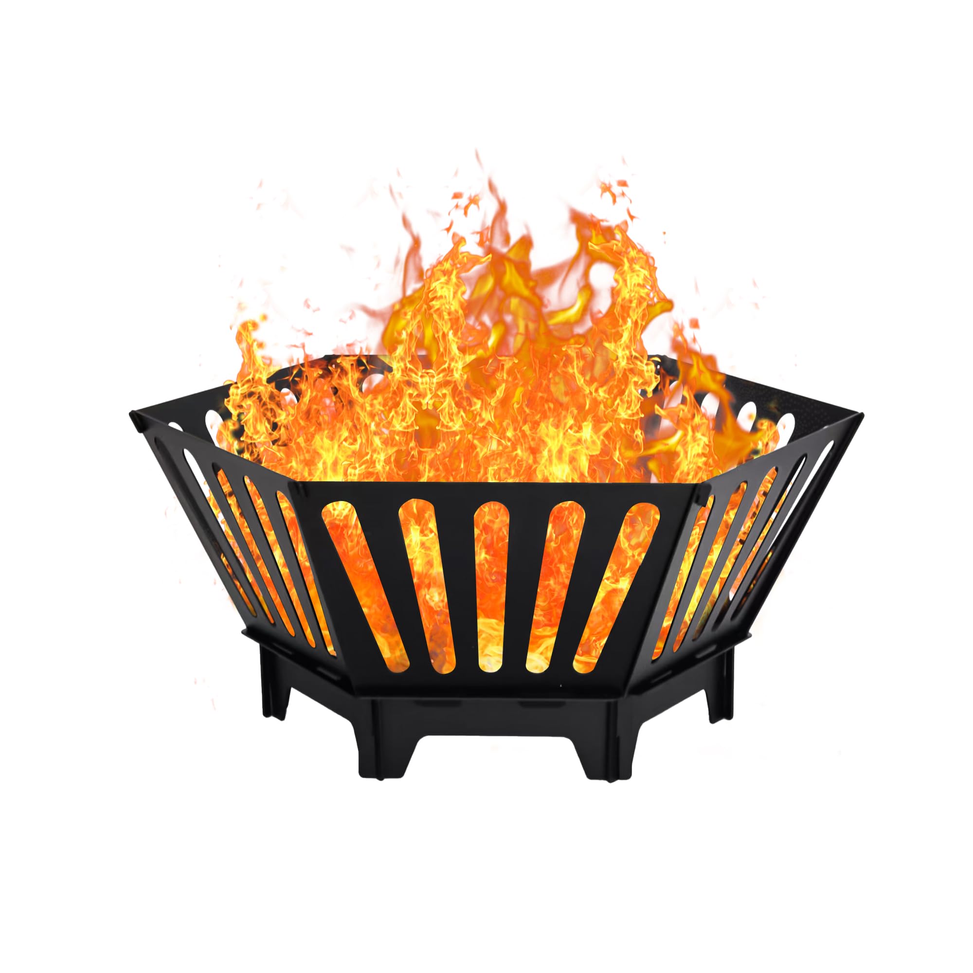 LTSEAME front view assembled fire pit showing stable footprint and warmth