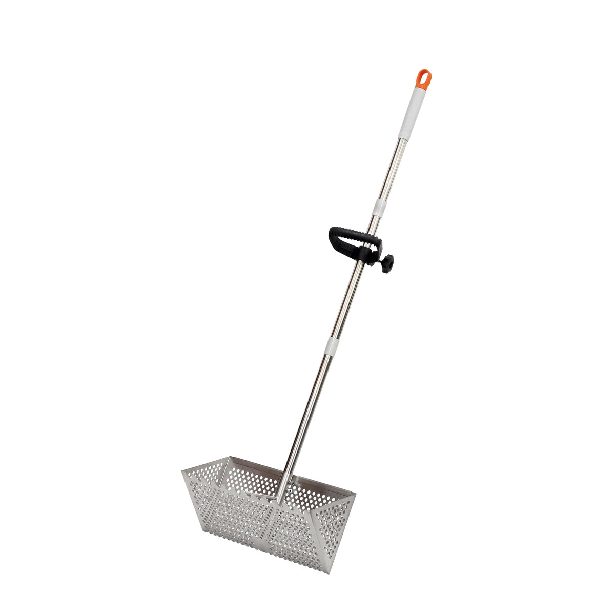 LTSEAME front view of assembled rake showing durable frame and screen benefit: clear sifting