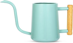 LTSUMI green watering can front view showing durable stainless steel finish