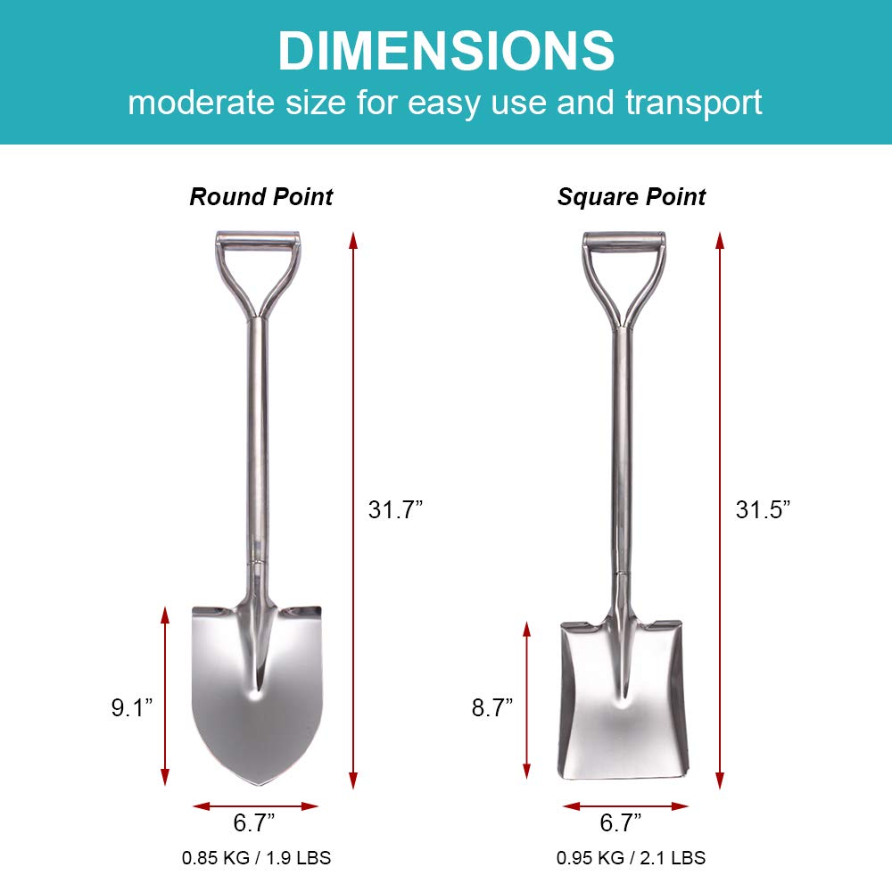 LUBAN shovel alongside ruler showing 31.5 inch length for storage planning