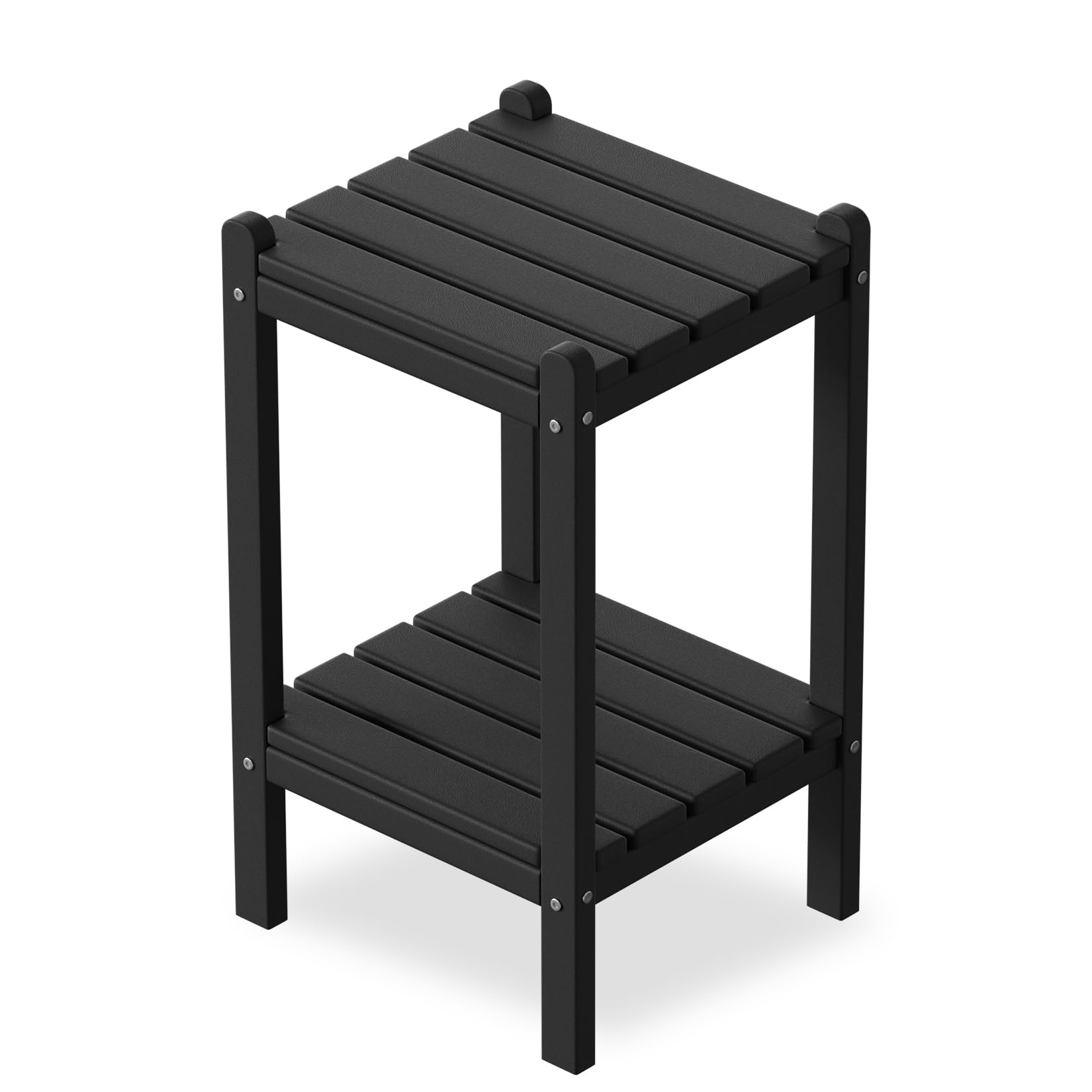 LUBITTE front view of patio side table showing clean silhouette and durability