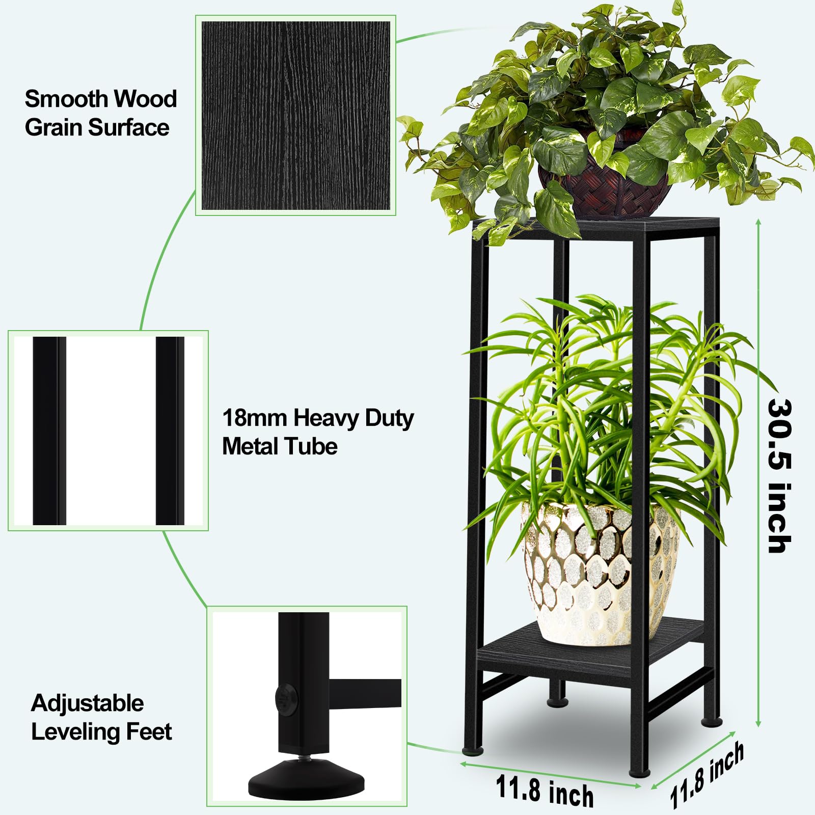 LUBORN adjustable leveling feet detail showing floor protection and stability benefit