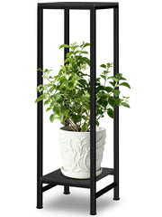 LUBORN front view of two-tier stand showing tidy plant display and space savings