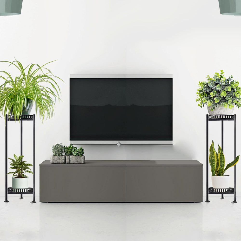 LUBORN plant stands on balcony with greenery showing space-saving styling benefit
