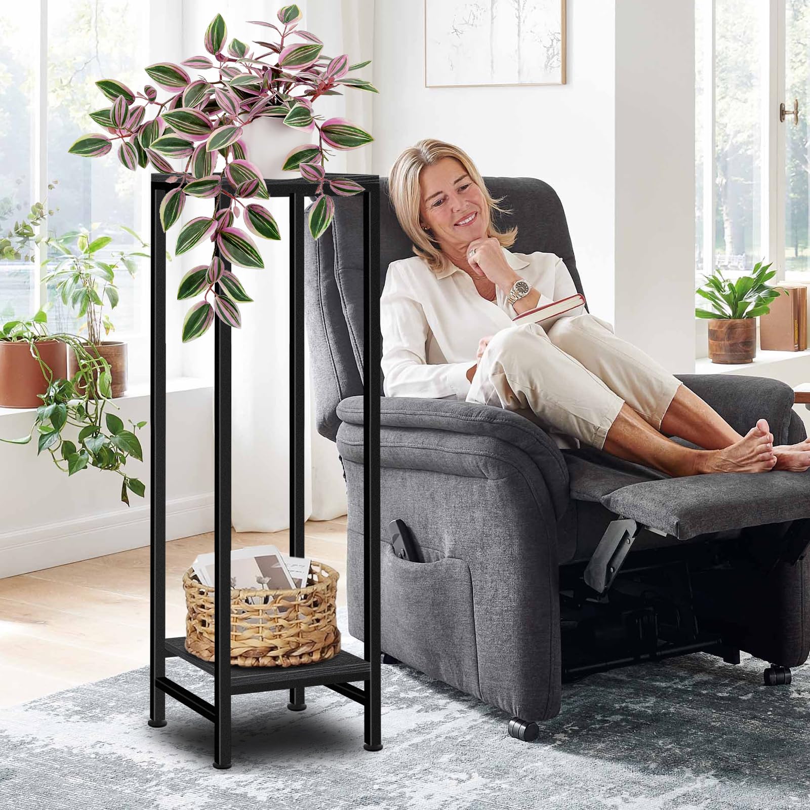 LUBORN side-by-side with large pot showing scale and 41-inch height