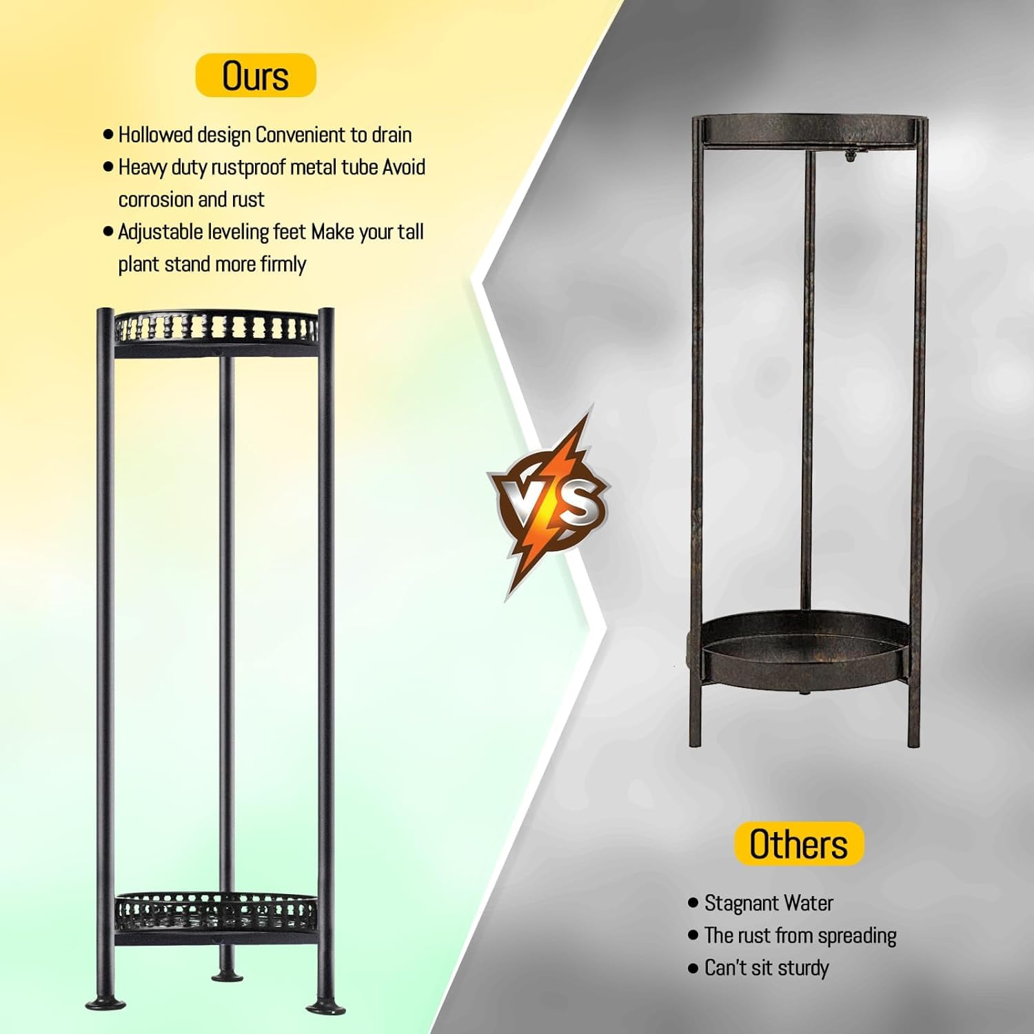 LUBORN plant stand beside a 6–9 inch pot showing correct fit benefit