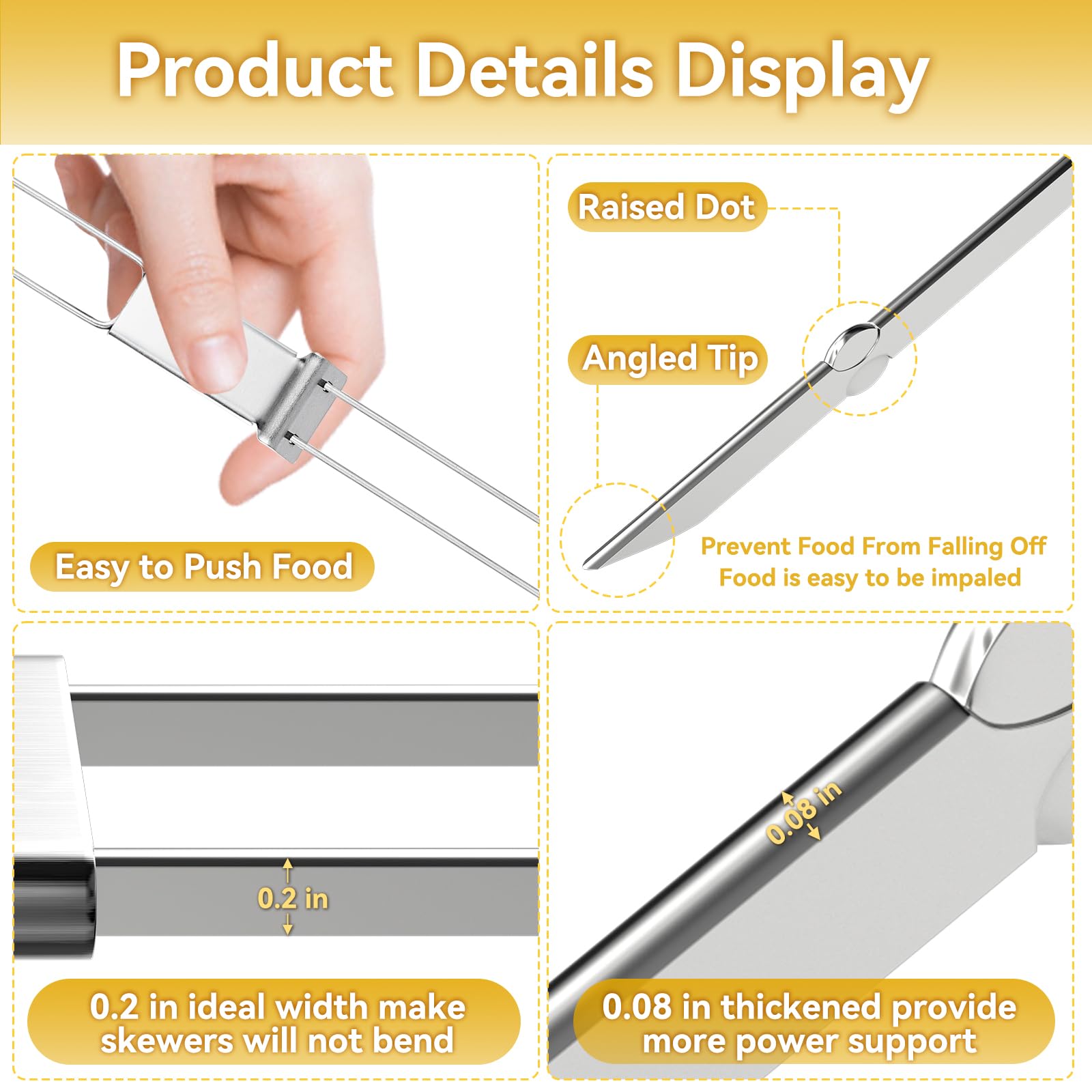 Lucalda close-up of flat dual blades for even grilling