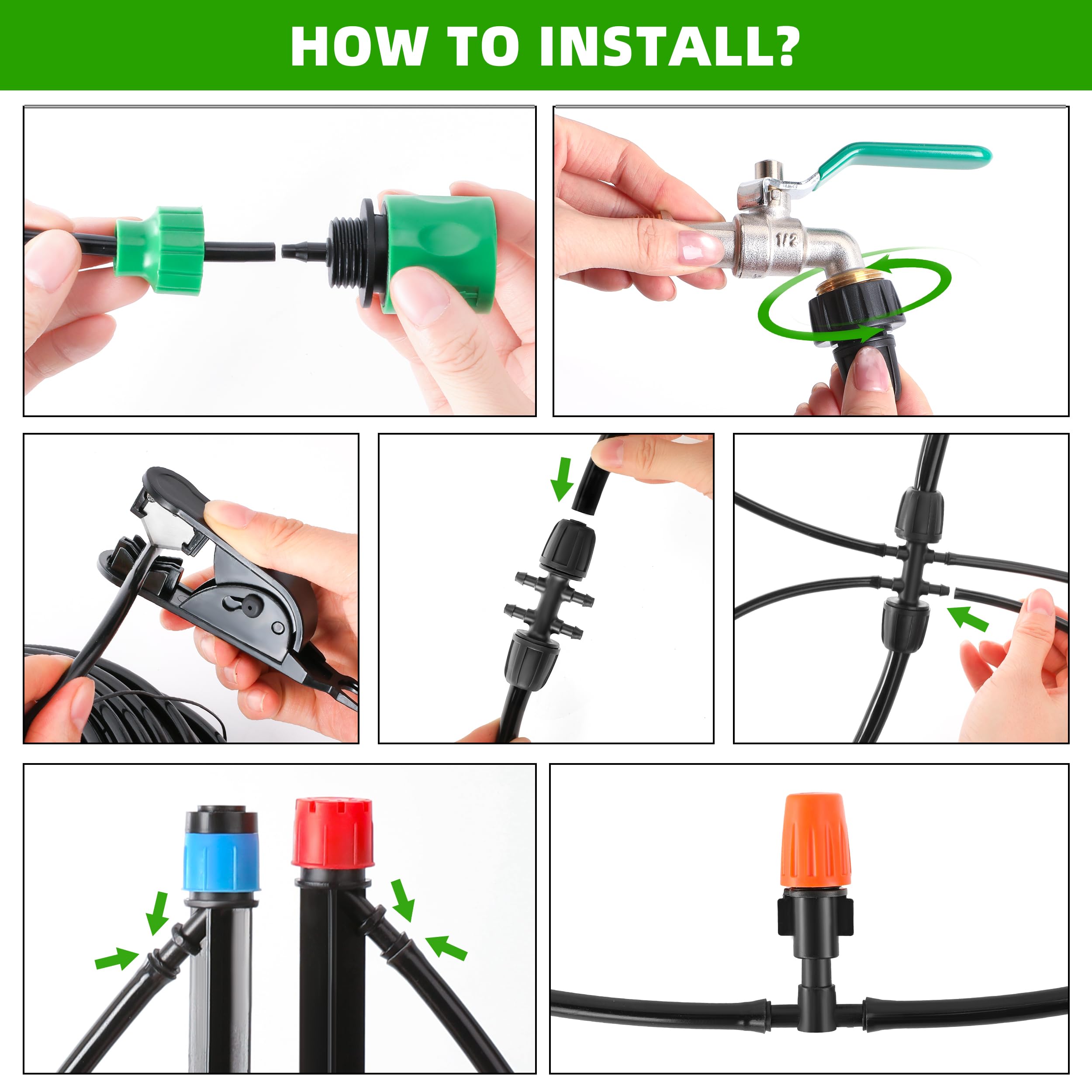 lucdnc hose splitter and connectors attached for multi-zone watering convenience