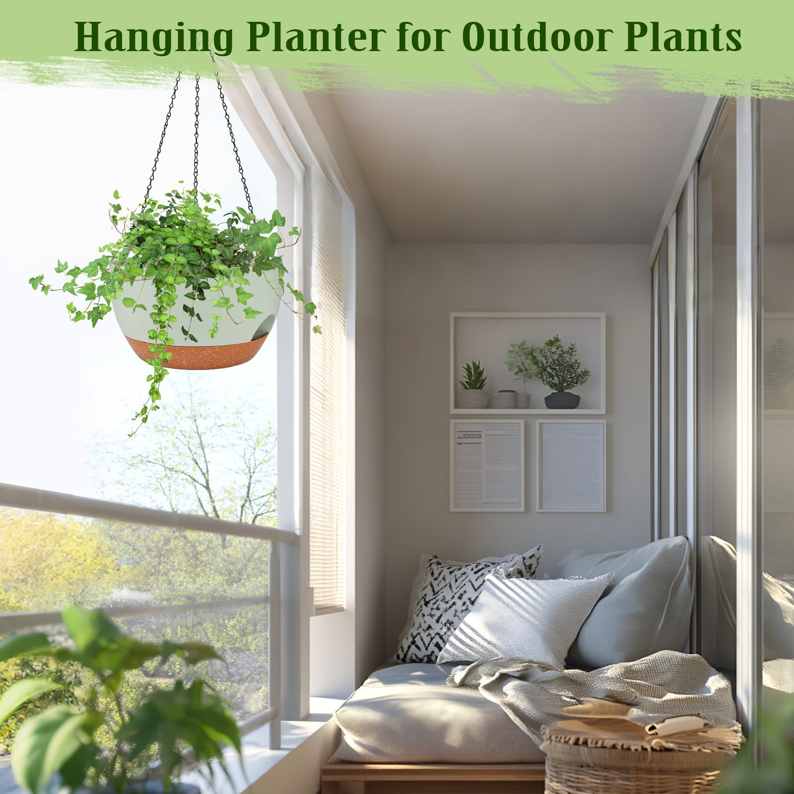 Lucieblessdesign two hanging planters on porch illustrating outdoor styling and curb appeal