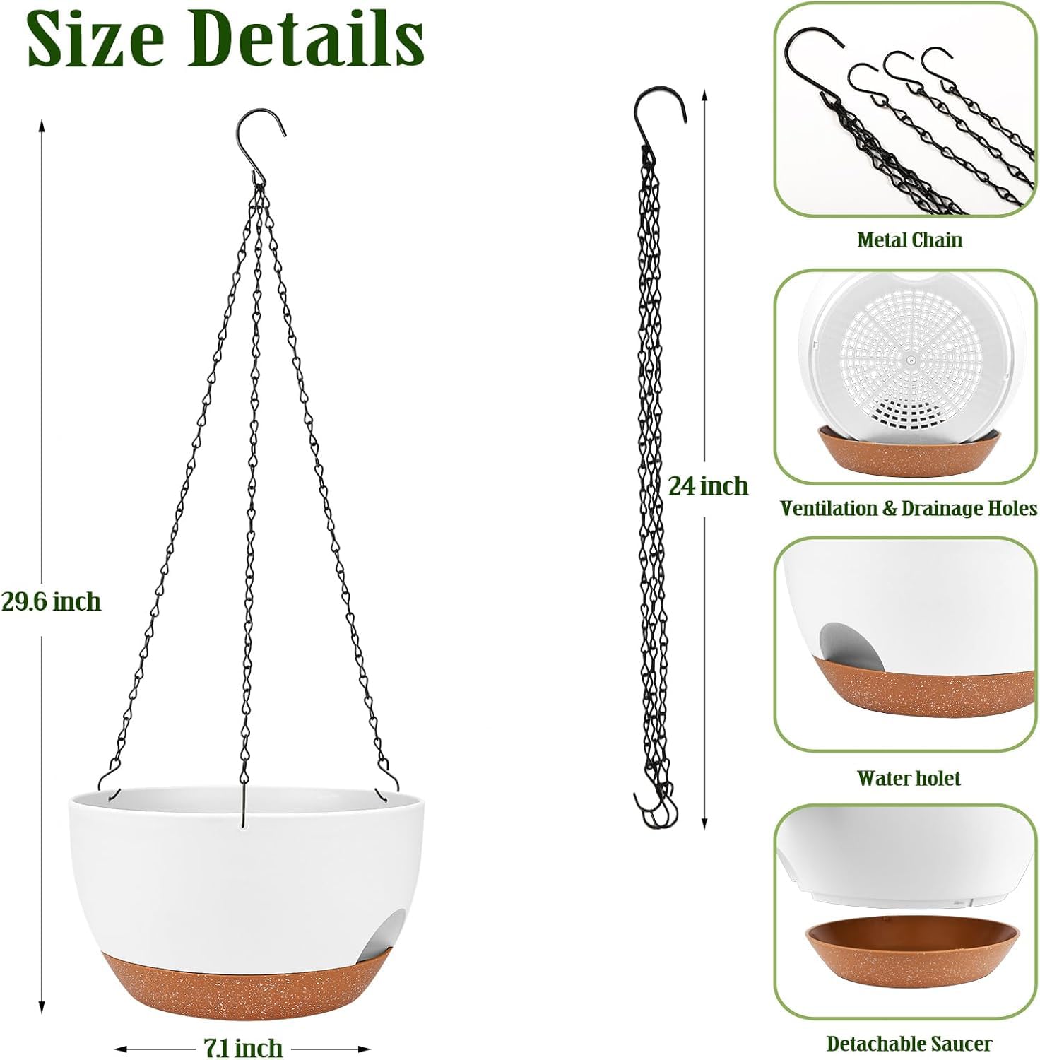 lucieblessdesign close-up of recessed reservoir under planter showing slow-release watering benefit