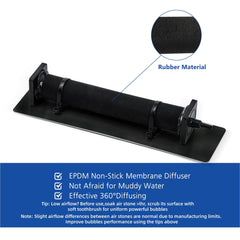 Luckerain submersible diffuser close-up producing fine bubbles for better oxygenation
