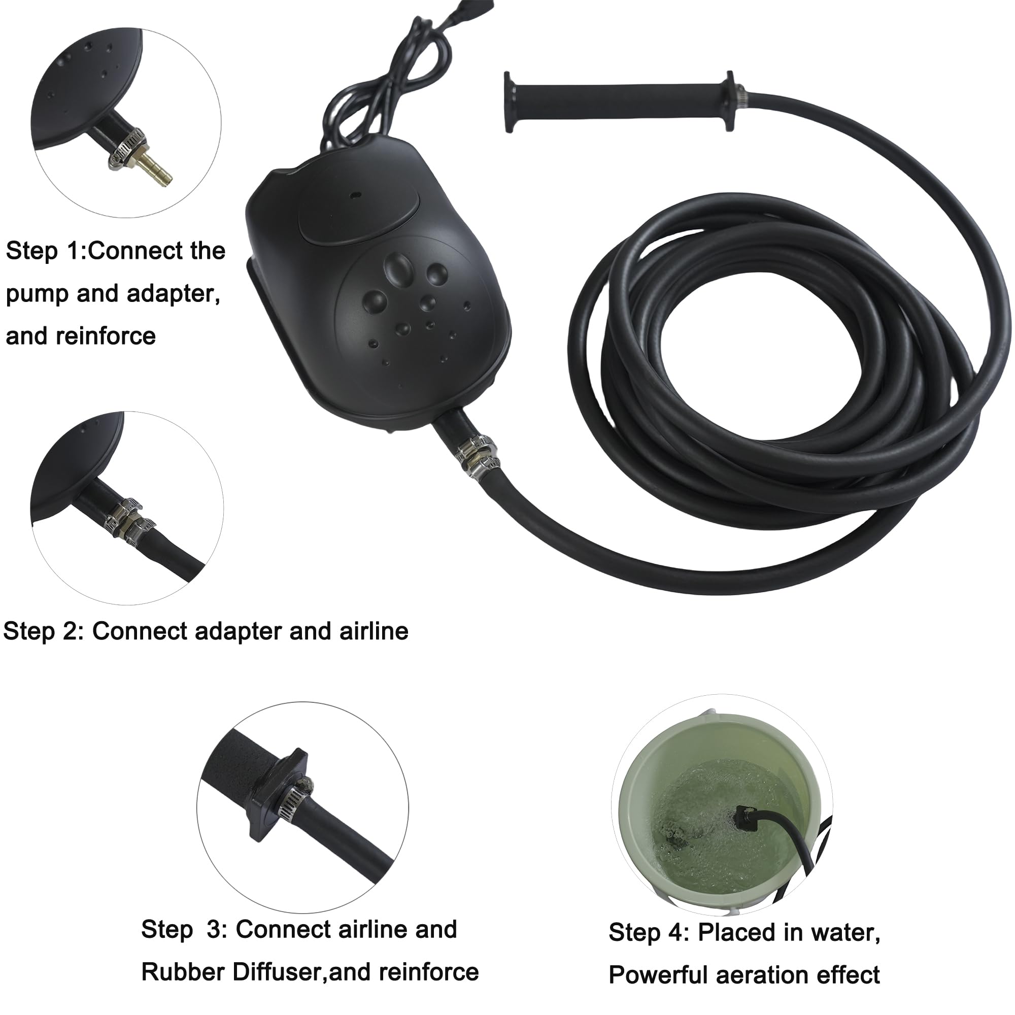 Luckerain submersible diffuser stick producing fine bubbles for oxygenation