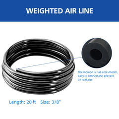 Luckerain weighted airline and fittings ready for easy, secure pond placement