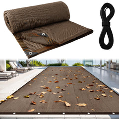 LUCKIPLUS full cover spread over pool showing complete leaf protection