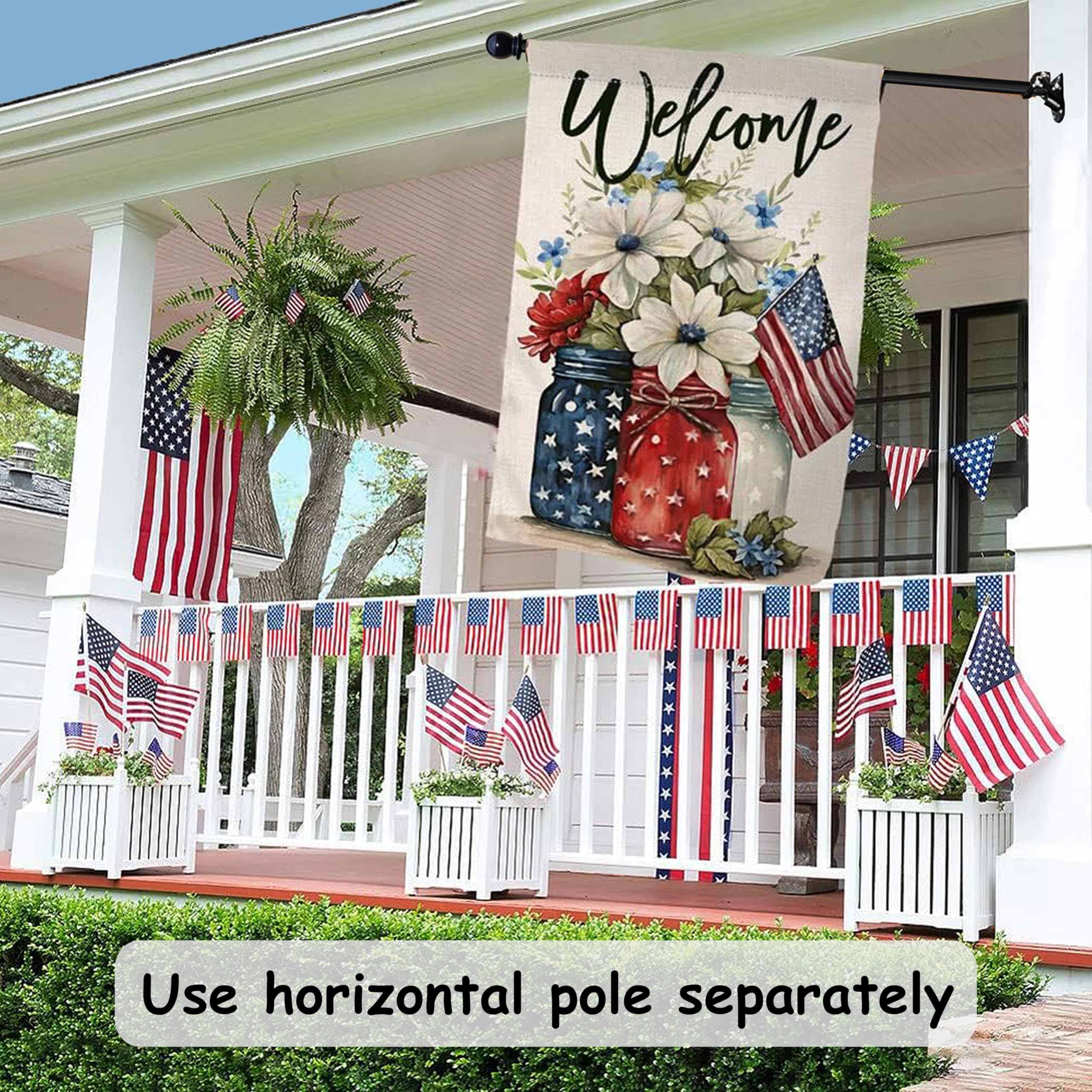 Luckupper pole assembled in yard demonstrating visibility and easy install