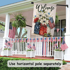 Luckupper pole assembled in yard demonstrating visibility and easy install