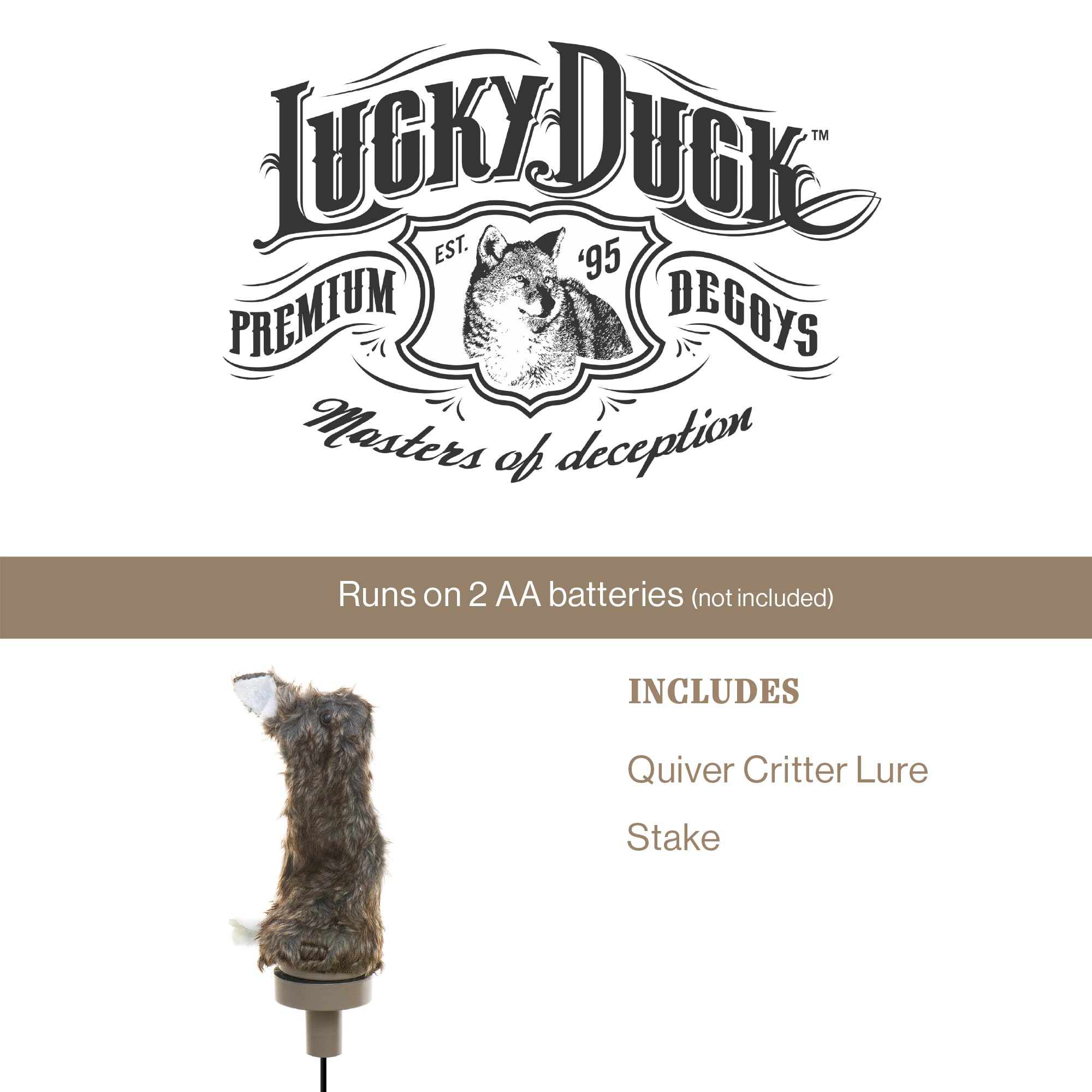 Lucky Duck Quiver Critter held in hand for scale showing compact, portable benefit