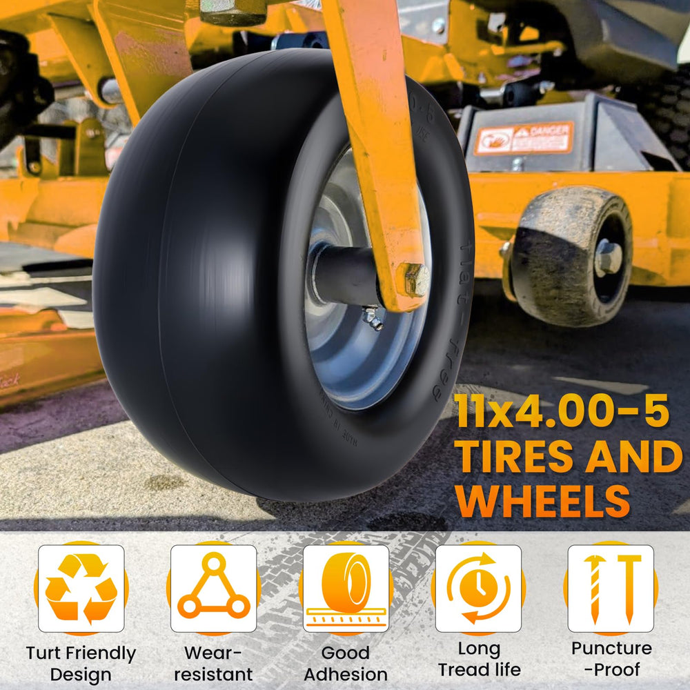 Lucky Seven close-up of polyurethane tire texture highlighting puncture resistance and turf protection