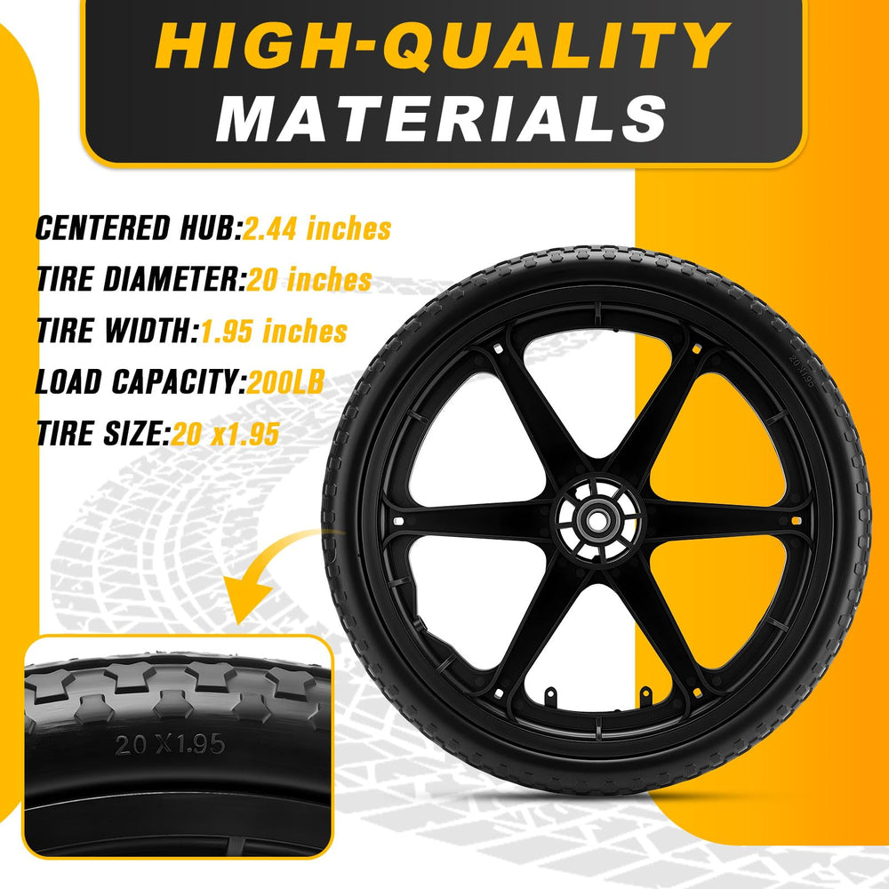 Lucky Seven solid rubber tread texture close-up for puncture-resistant performance