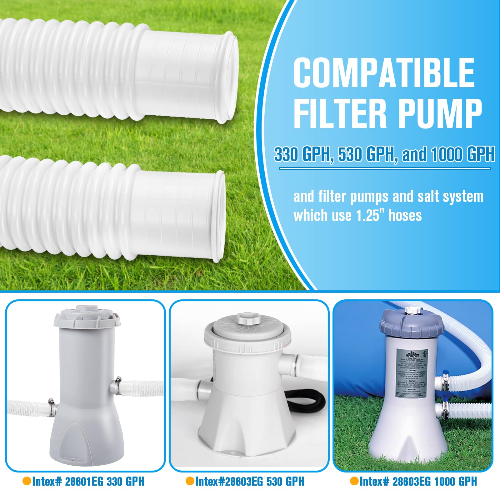 LuckySlycyc hose connected to pump showing secure watertight benefit