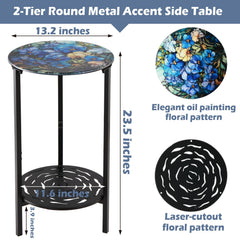 lucpur lower shelf laser-etched floral detail offering decorative storage