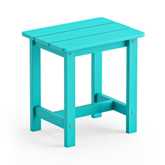LUE BONA front view of Aruba Blue side table showing compact, durable design and color