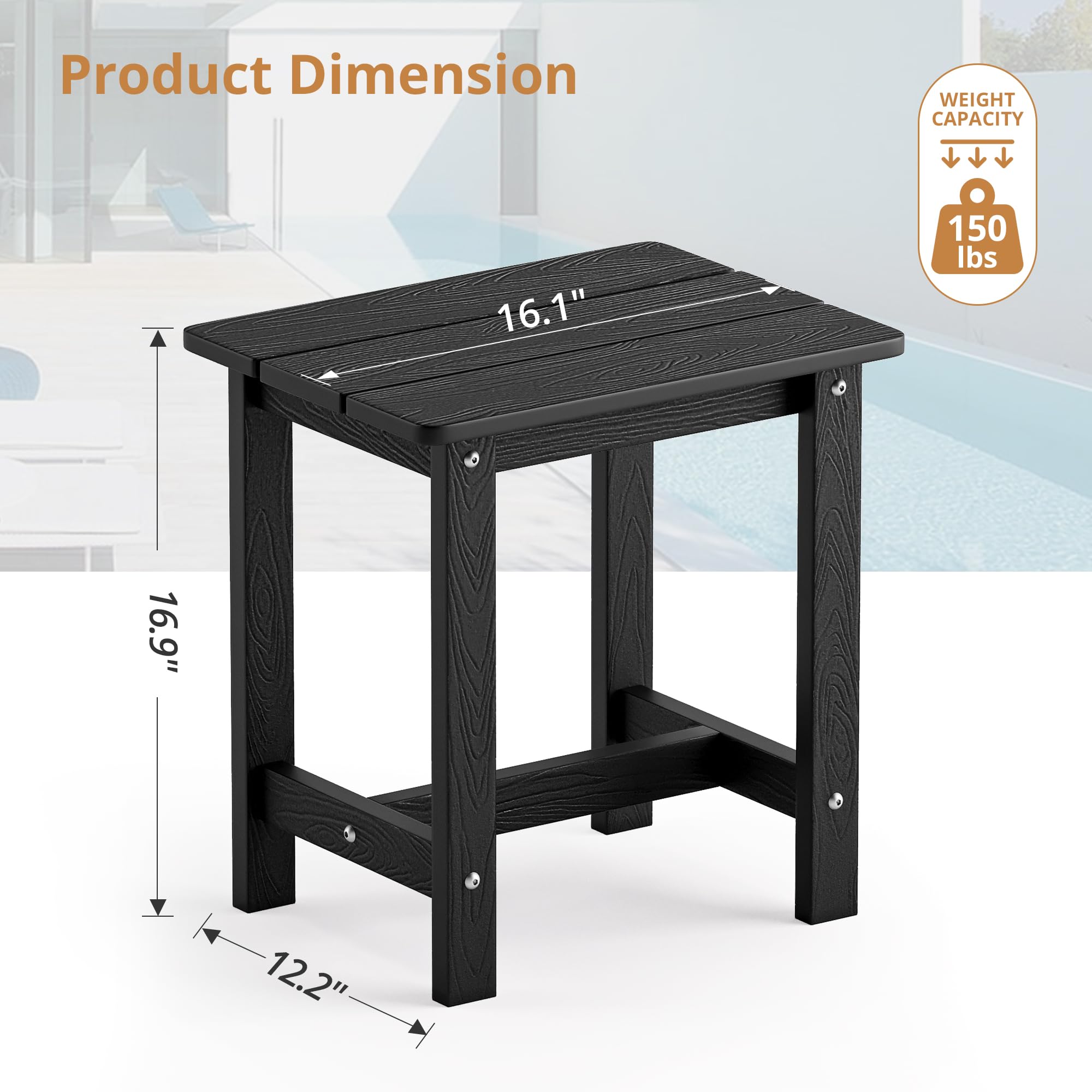 LUE BONA assembled table label and hardware detail showing easy assembly and sturdy fit