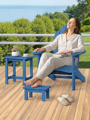LUE BONA footstool separated next to chair offering comfortable leg support