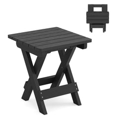 LUE BONA front view of open black folding table showing portability and convenience