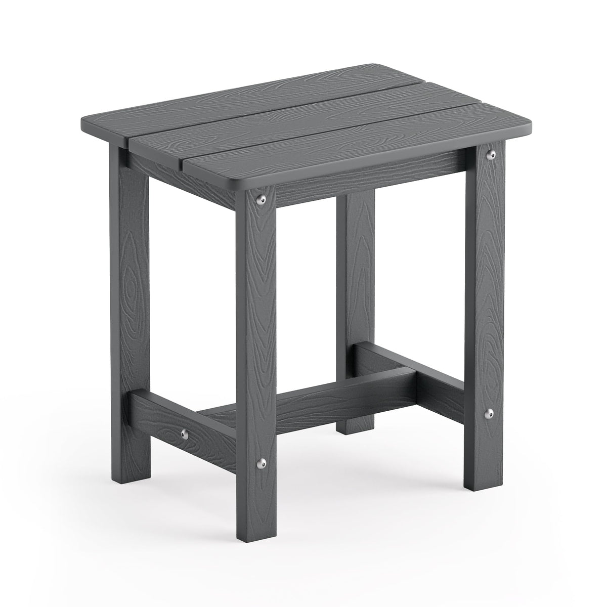 LUE BONA front view of dark gray side table showing stable design and curb appeal