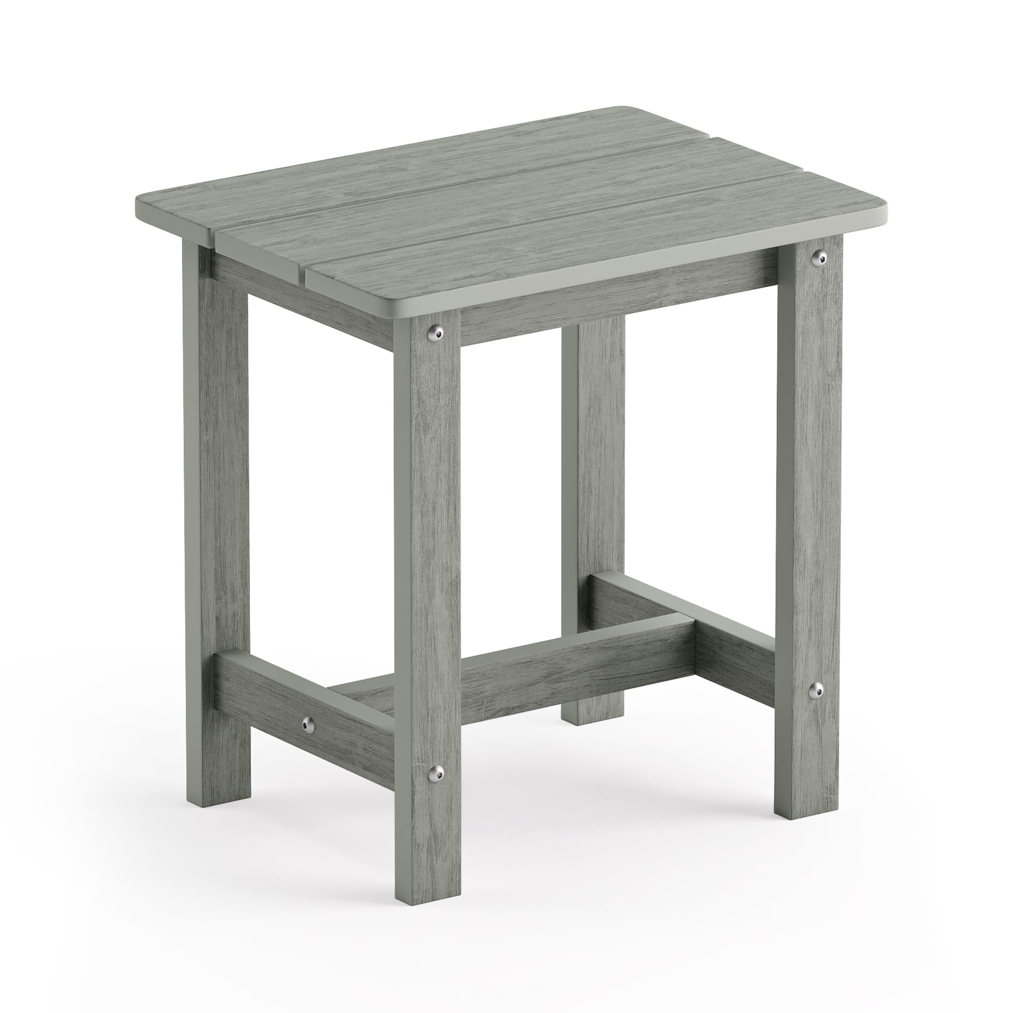 LUE BONA front view gray side table showing compact weather-resistant design