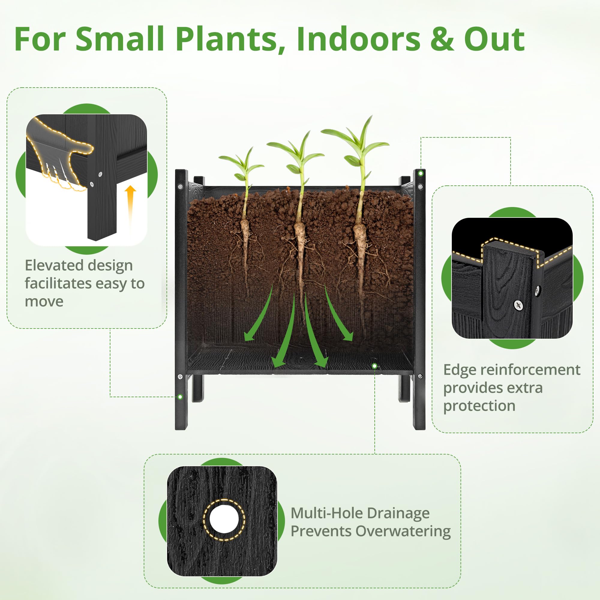 LUE BONA planter in use on porch enhancing entryway with plants