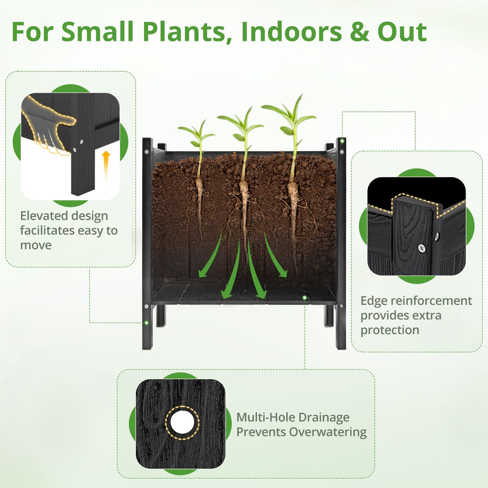 LUE BONA planter in use on porch enhancing entryway with plants