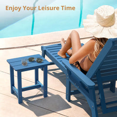 LUE BONA table in use on patio holding drinks and snacks