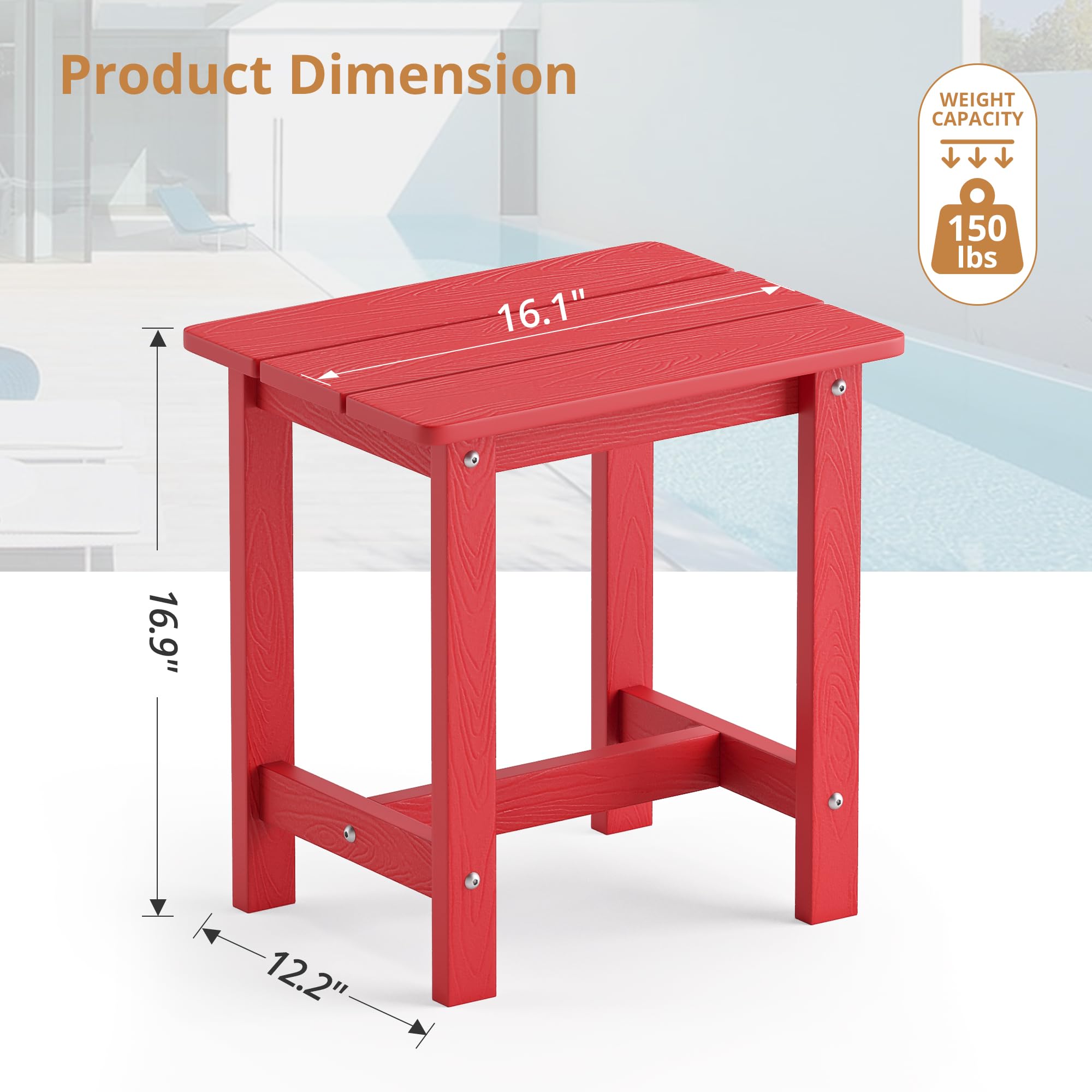 LUE BONA in a patio lifestyle scene showing low-maintenance outdoor use