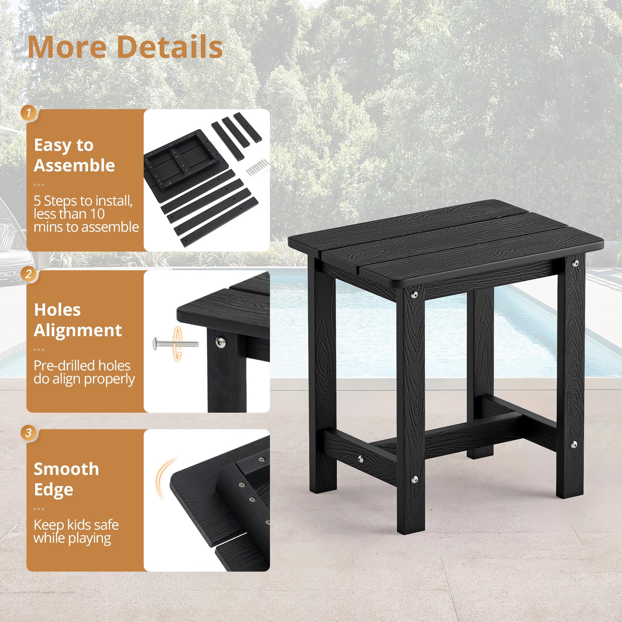 LUE BONA scale comparison with foot and ruler illustrating compact, space-saving size