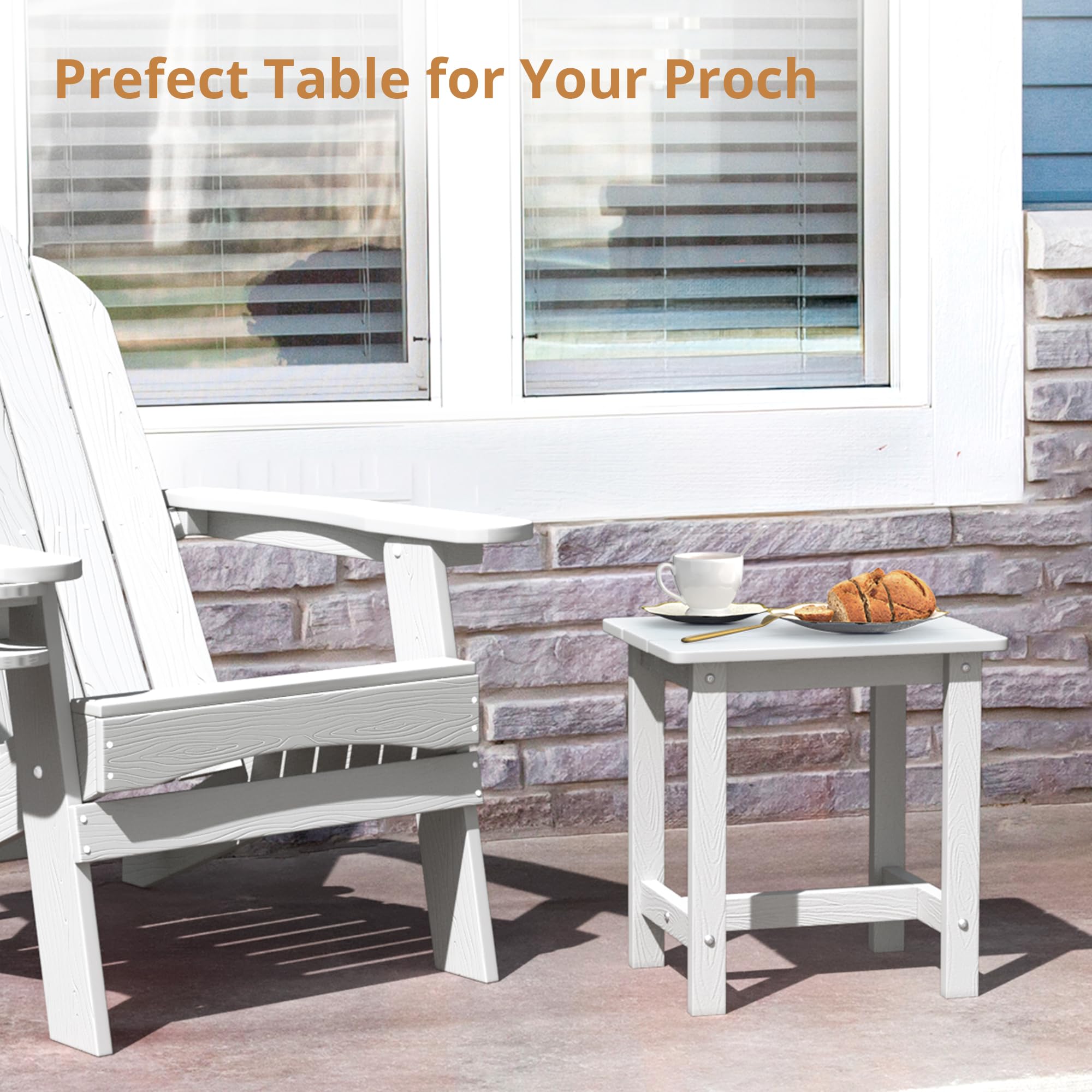 LUE BONA top surface holding drinks and snacks showing stable, easy-clean tabletop
