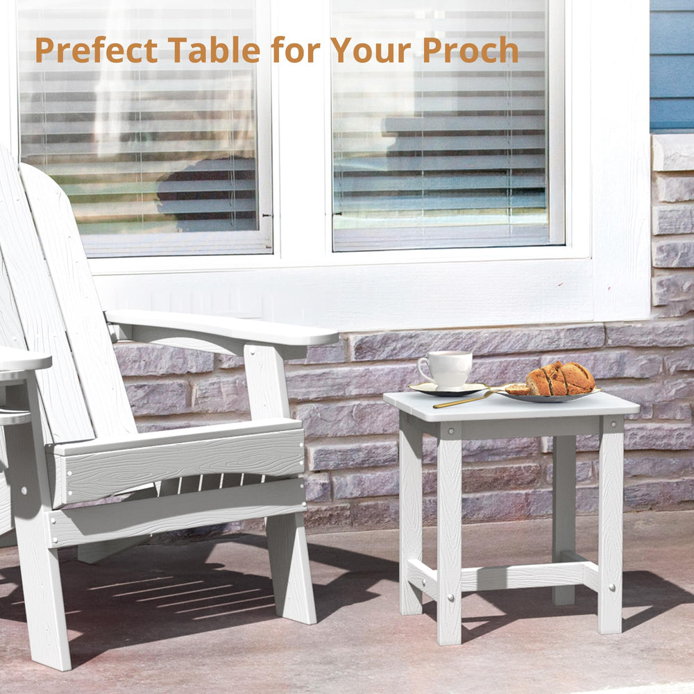 LUE BONA top surface holding drinks and snacks showing stable, easy-clean tabletop