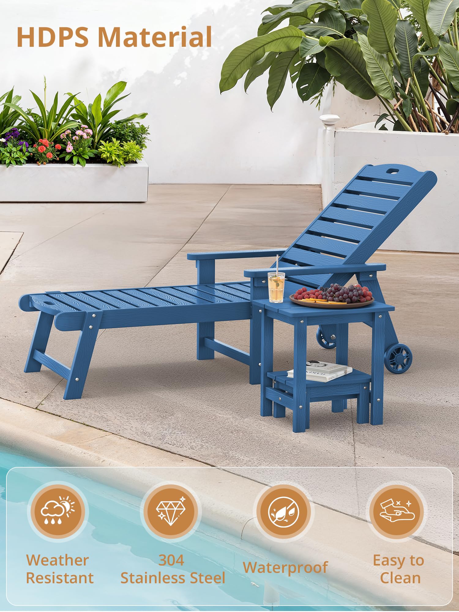 LUE BONA wood-grain texture closeup highlighting weather-resistant finish benefit