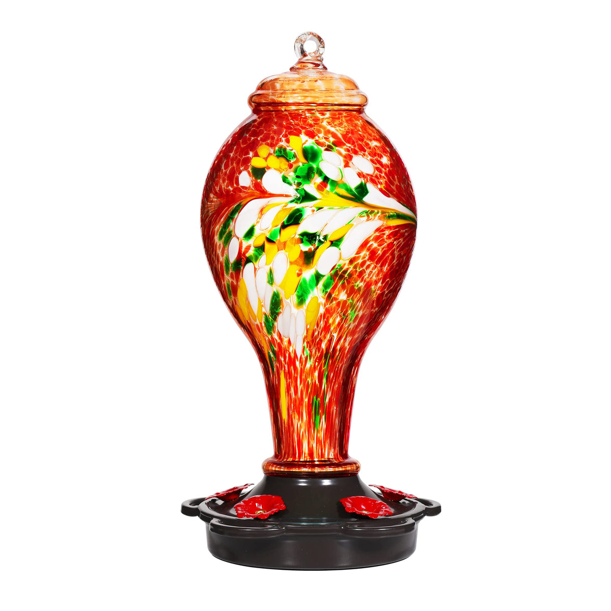 LUJII feeder front view showing bright glass and leakproof design for lasting use