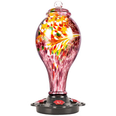 LUJII front view purple feeder showing decorative shape and practical design benefit