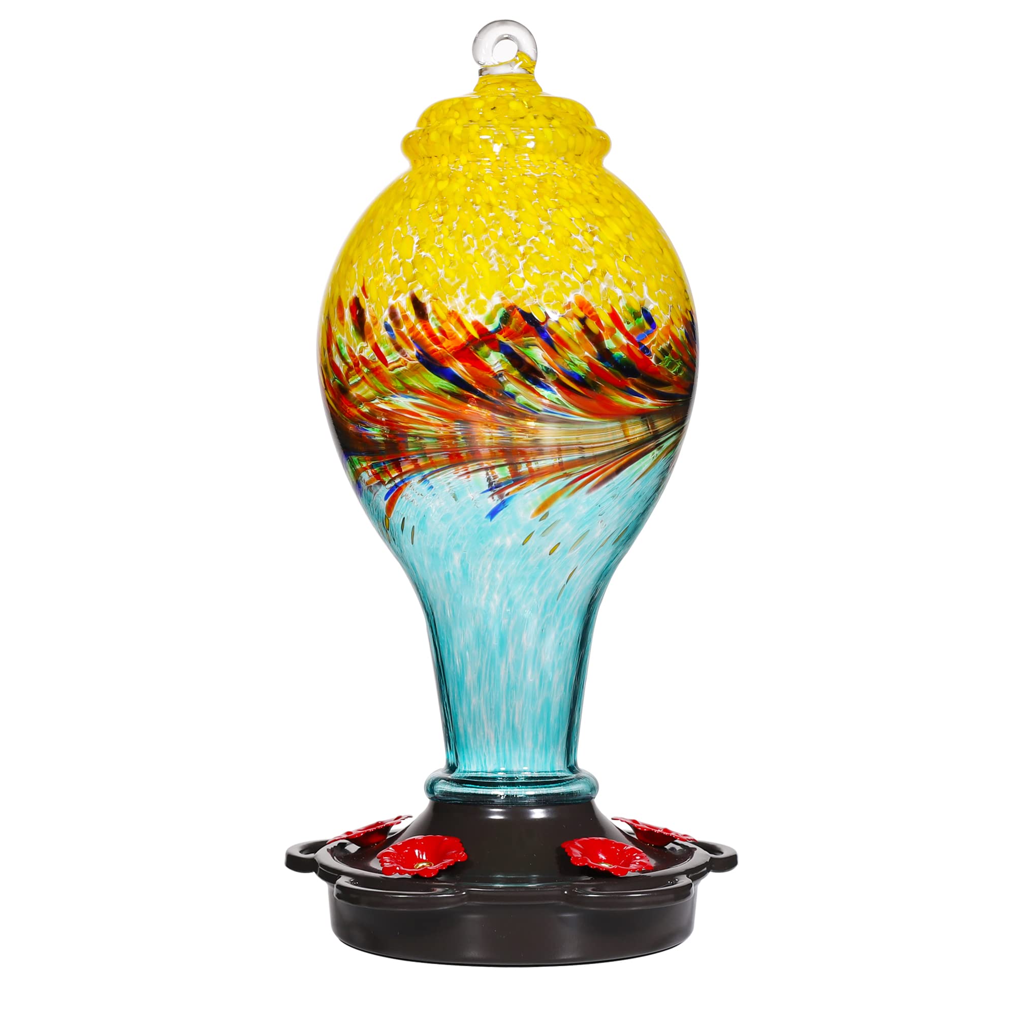 LUJII front view showing colorful hand blown glass and leakproof design